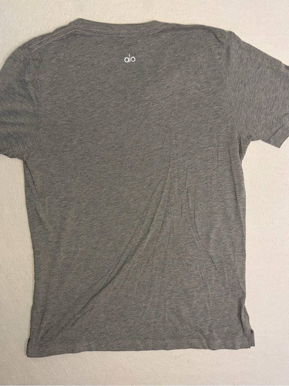 ALO Yoga Gray Crewneck Top with White Logo - Picture 3 of 3